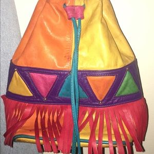 Colorful vintage drawstring purse 👛